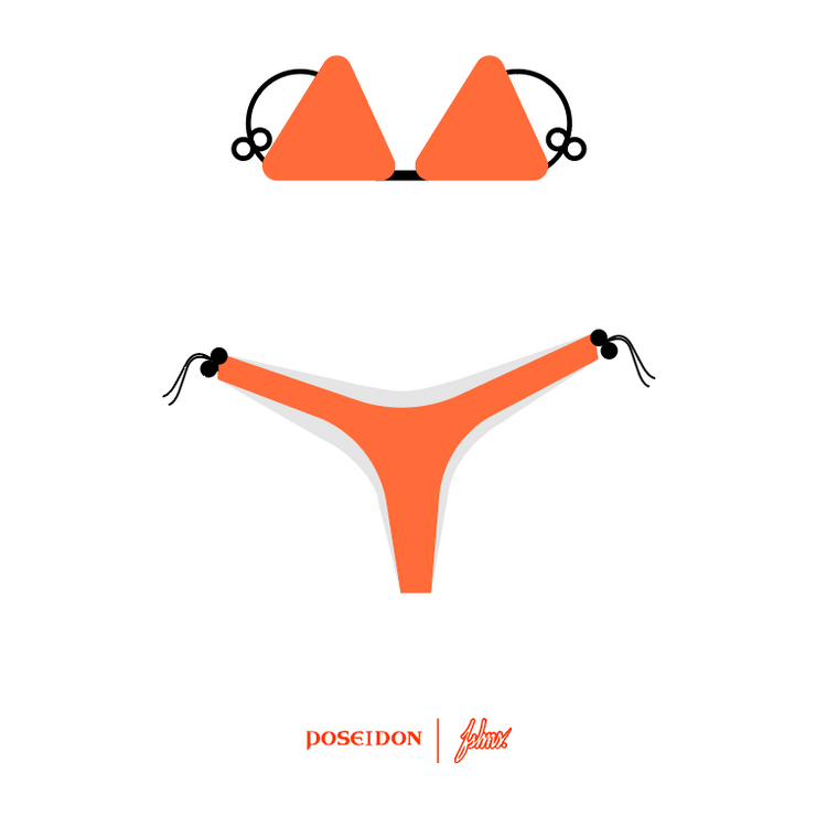 FSHNS Basic  Bikini Set | Orange Neon |Poseidon