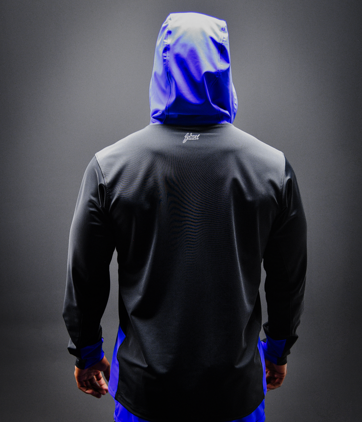 TRIDENT HOODED SHIRT| Black, Royal Blue | FSHNS