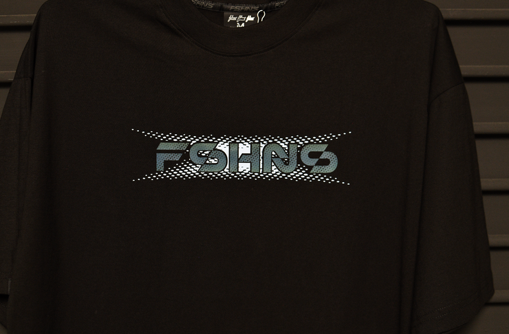 FSHNS Boxy Tee | Black , P. Blue , Black Ref. | Robotic Splash