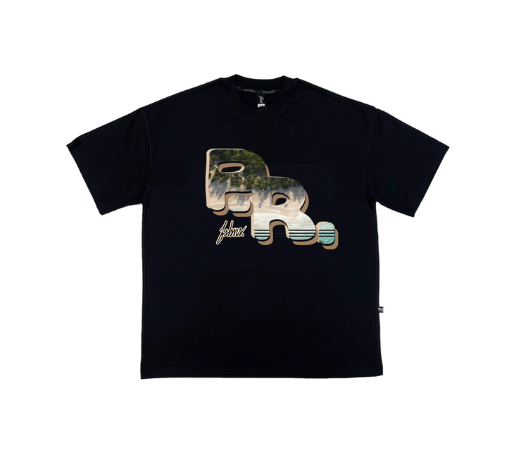 Big PR Oversize tee | Black , Flamenco | Tropical PR Collection