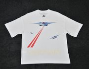 Boxy Tee | White , Red  | Laser Jet