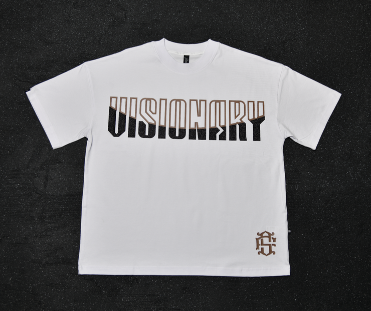 Oversize tee | White ,Chocolate , Glitter | Stroke  Visionary Collection