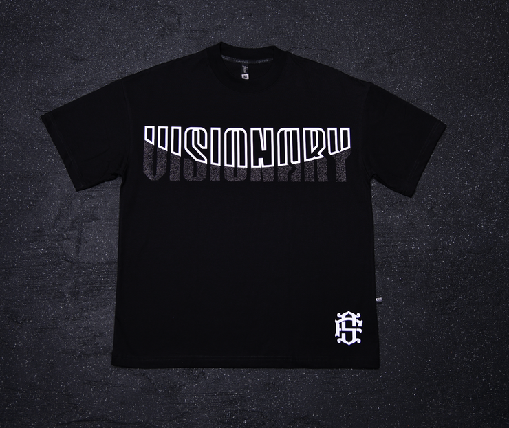 Oversize tee | Black, White , Glitter | Stroke  Visionary Collection