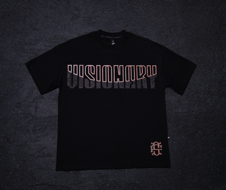 Oversize tee | Black,Chocolate , Glitter | Stroke  Visionary Collection