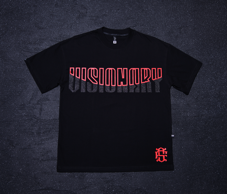 Oversize tee | Black , Red, Glitter | Stroke  Visionary Collection