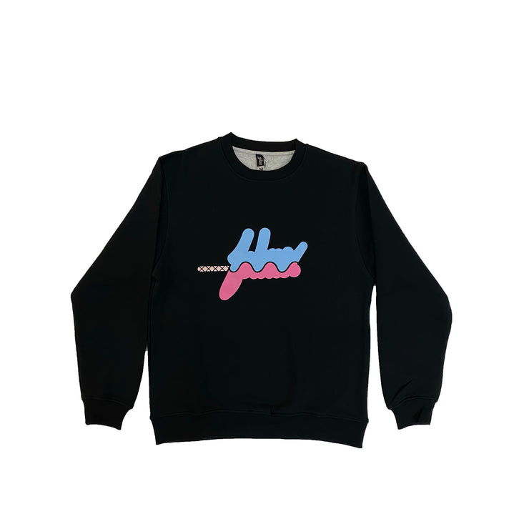 TWO FLAVORS CREWNECK  | BLACK  | LIGTH BLUE AND PINK  DESIGN | TWO FLAVORS COLLECTION