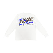 Work in silence L.S Tee | White, Dark Chocolate, Royal Blue | FSHNS