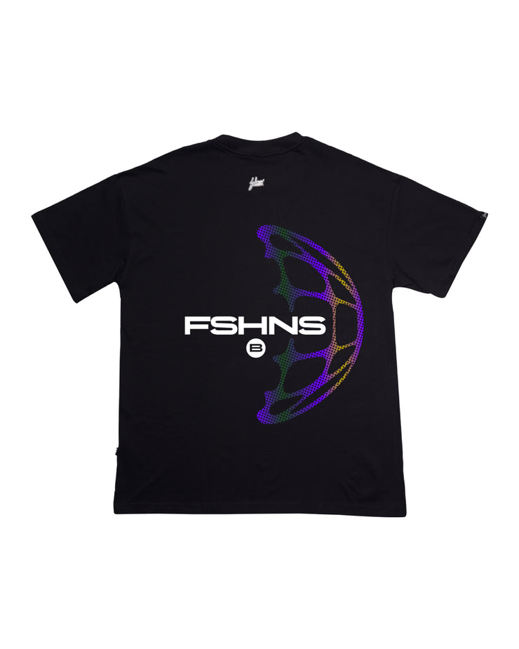 FSHNS Oversize tee | Black,  Reflective Triangule  World Half World Collection