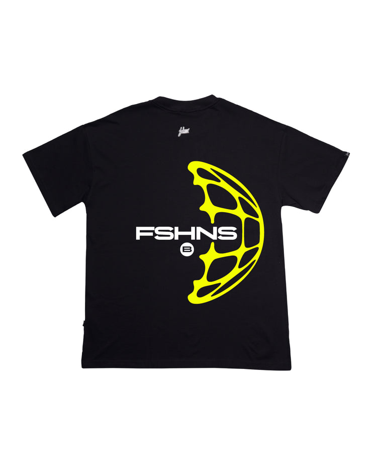 FSHNS Oversize tee | Black, Yellow neon |  World Half World Collection