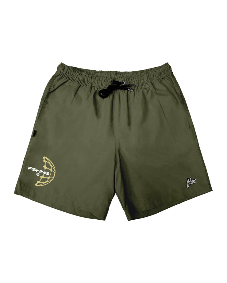FSHNS HYDRID SHORT | Olive, Gold   | WORLD HALF WORLD