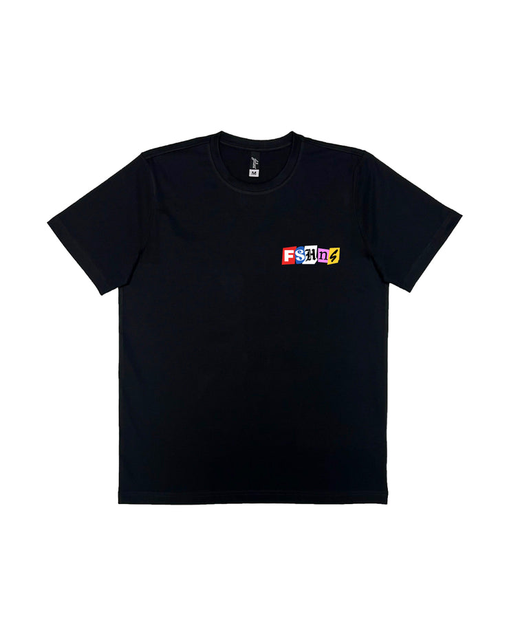 FSHNS Premium Tee |Black, Med.Lgo | World Letters Collection