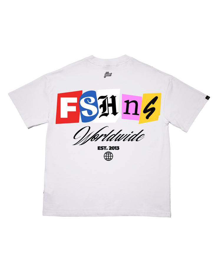 FSHNS Oversize tee | White , 5cls  |Worldwide Letters Collection