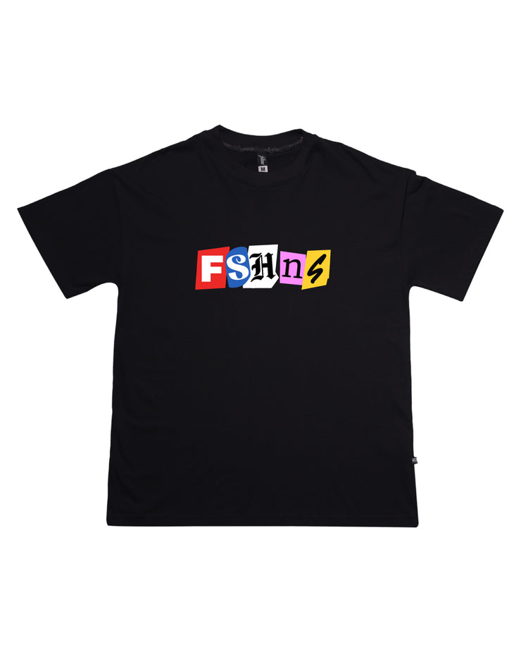 FSHNS Oversize tee | Black , 5cls  |Worldwide Letters Collection
