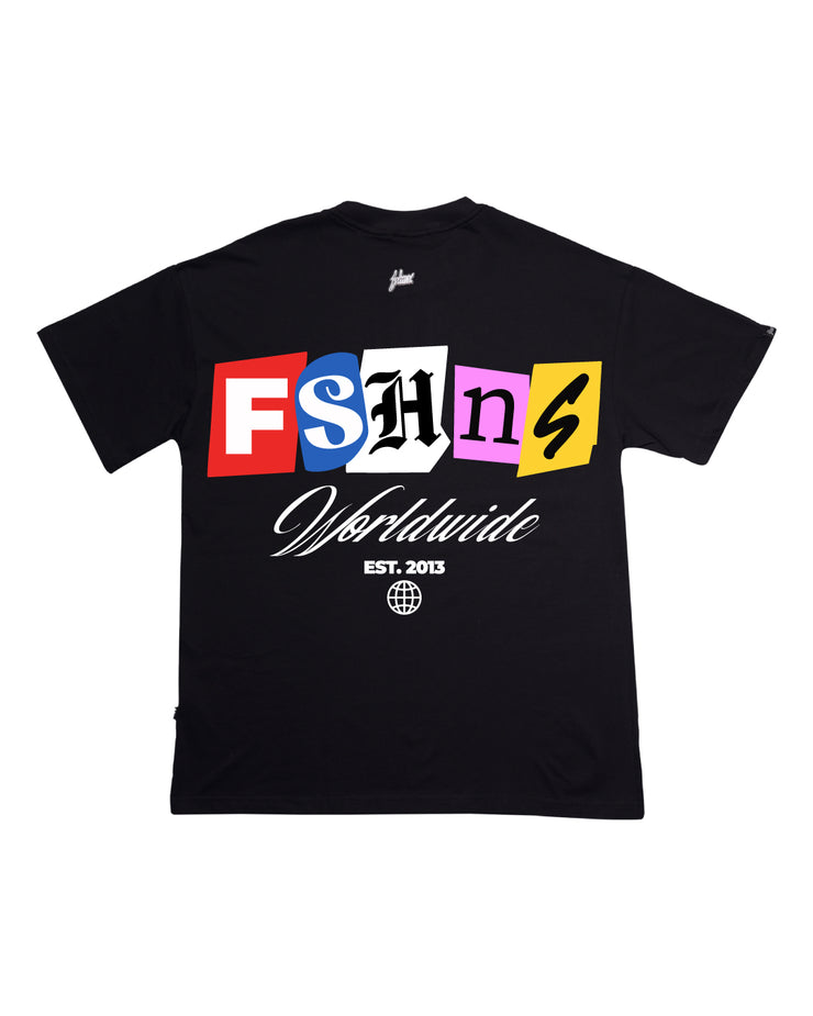 FSHNS Oversize tee | Black , 5cls  |Worldwide Letters Collection