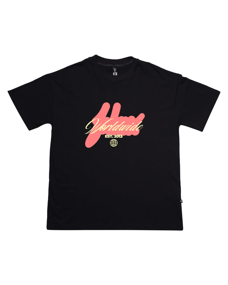 FSHNS Oversize tee | Black, Peach    |  Worldwide Letters Collection