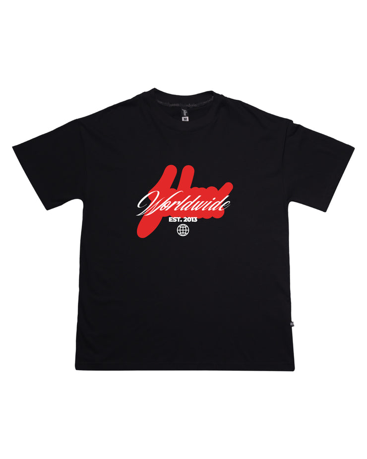 FSHNS Oversize tee | Black,  Red |  Worldwide Letters  Collection