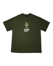 Franky Hand Oversize tee | Olive , White  |  FSHNS