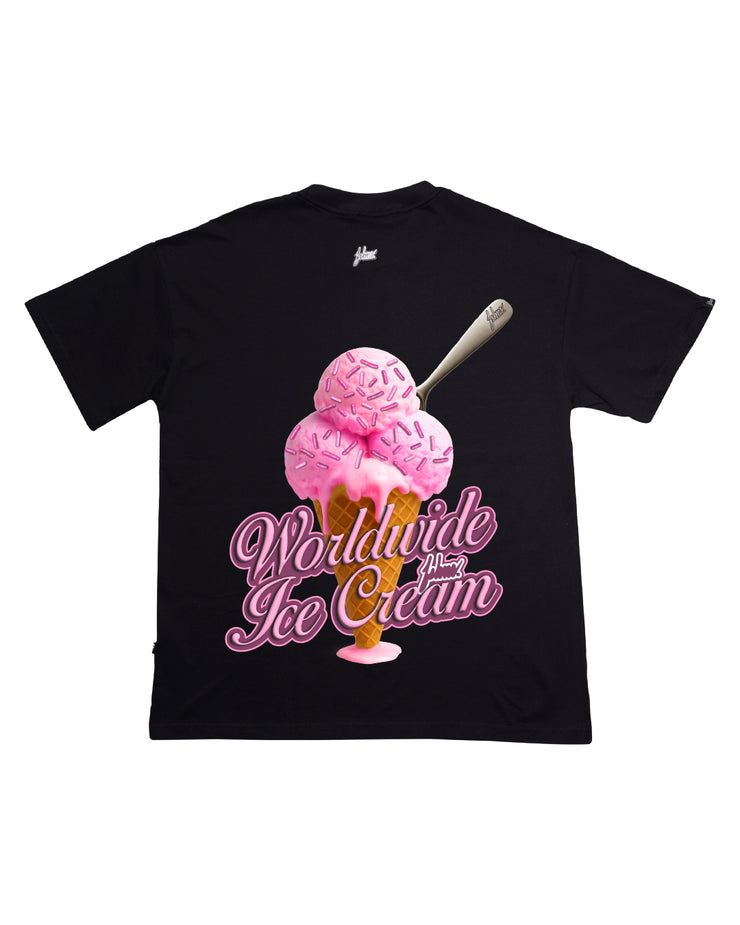 World Ice Cream Oversize tee | Black, Pink  |  FSHNS