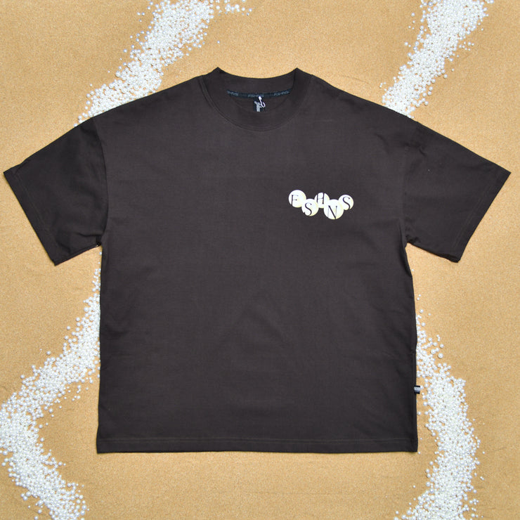 FSHNS  Med Logo OVERSIZE tee | Brown, Beige  | Ocean Pearl