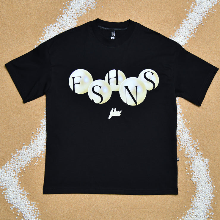 FSHNS Big Pearls OVERSIZE tee | Black, Beige  | Ocean Pearl