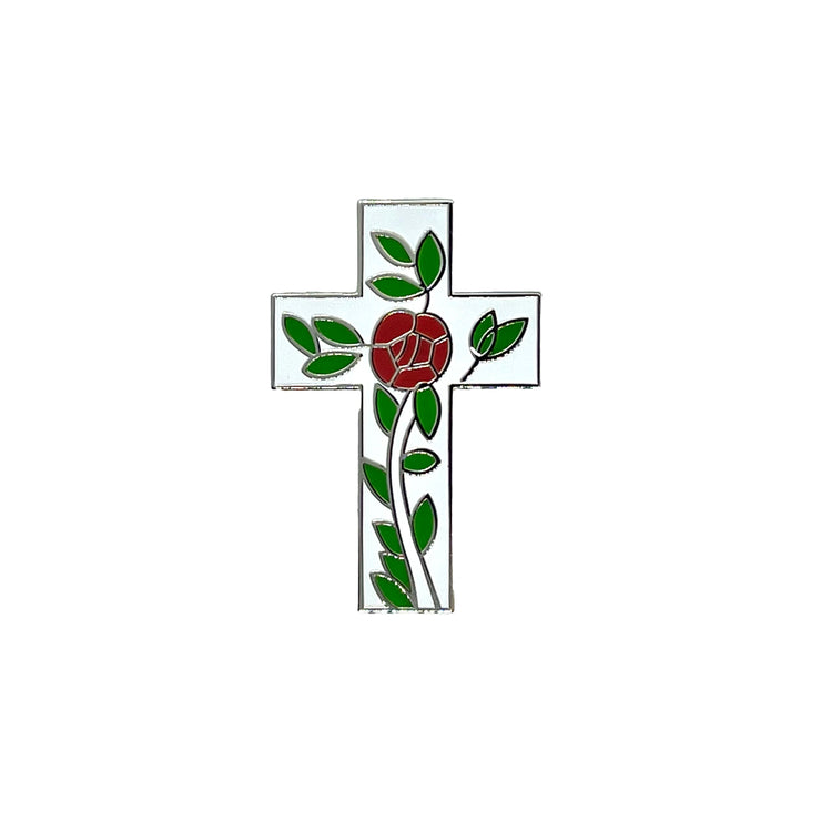 CROSS WITH FLOWERS  | PP0078 | PINS PLANET