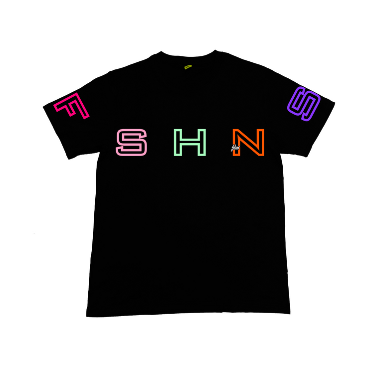 BANK LETTER PREMIUM TEE | BLACK/MULTICOLOR | ABSTRACT SIGNAL