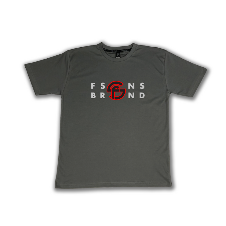 CORP LOGO TEE| GREY, WHITE & RED | FS CORP