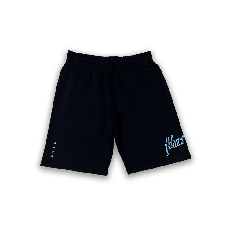 Big Logo Premium Sweat Short | Black & Powder Blue