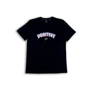 POSITIVE WAVE TEE | BLACK,  PINK & LILAC & WHITE GLITTER | POSITIVE 22