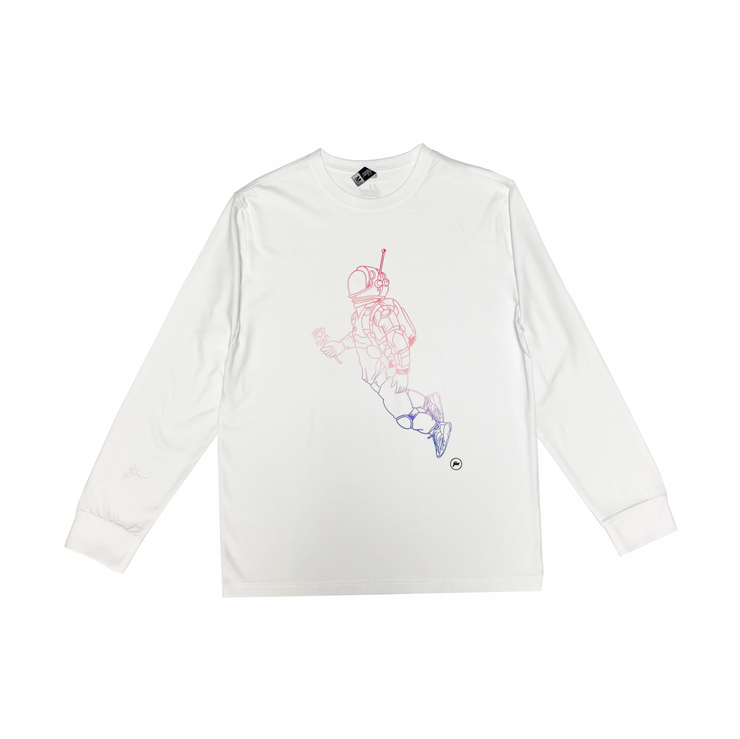 ASTRO OUTLINE LONG  SLEEVE TEE  | WHITE   | MULTICOLOR DESIGN | FLORAL PARADISE